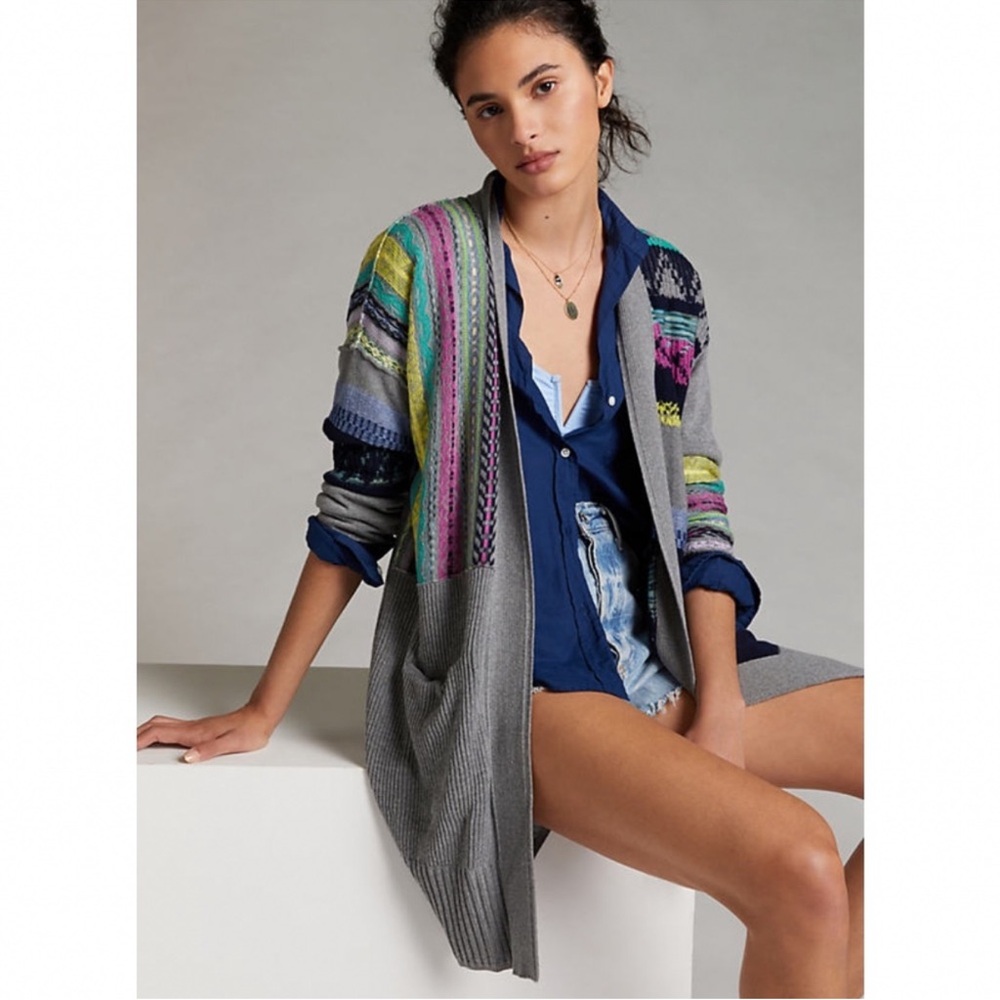 Anthropologie Daily Practice Patchwork Contrast K… - image 1